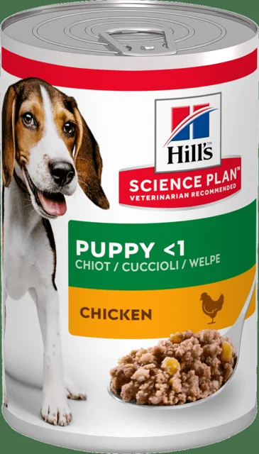 Hill's Science Plan konzerva pro štěňata s kuřetem 370g