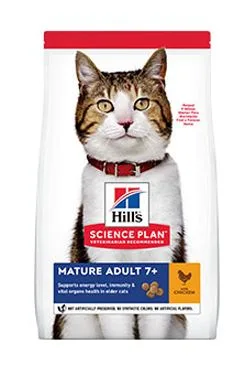 Hill S Science plan Mature Adult 7  Chicken Dry pro kočky 1,5kg