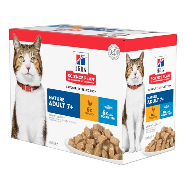 Hill's Science Plan Mature Adult 7+ - Rybí výběr (12 x 85 g)