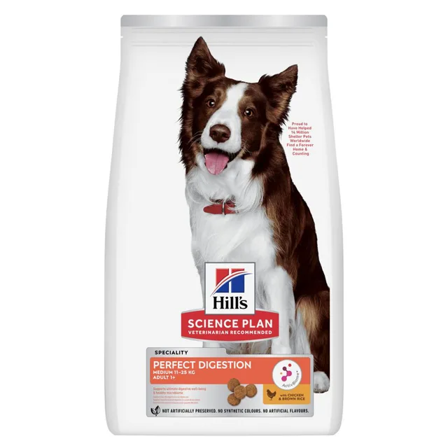 Hill's Science Plan Perfect Digestion Adult 1+ Medium s kuřecím a hnědou rýží - 14 kg