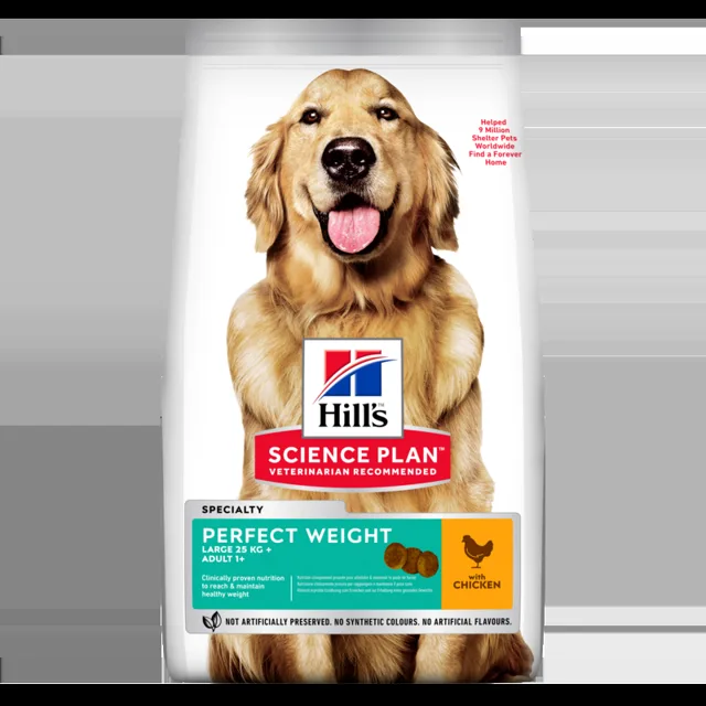 HILL'S Science Plan Perfect Weight krmivo pro dospělé psy velkých plemen s kuřetem 12 kg