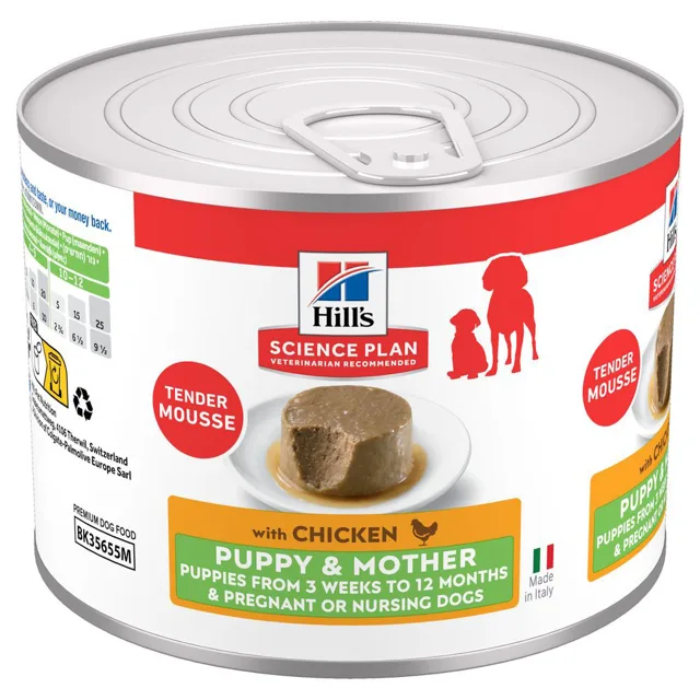 Hill's Science Plan Puppy & Mother Tender Mousse - Kuřecí (12× 200 g)