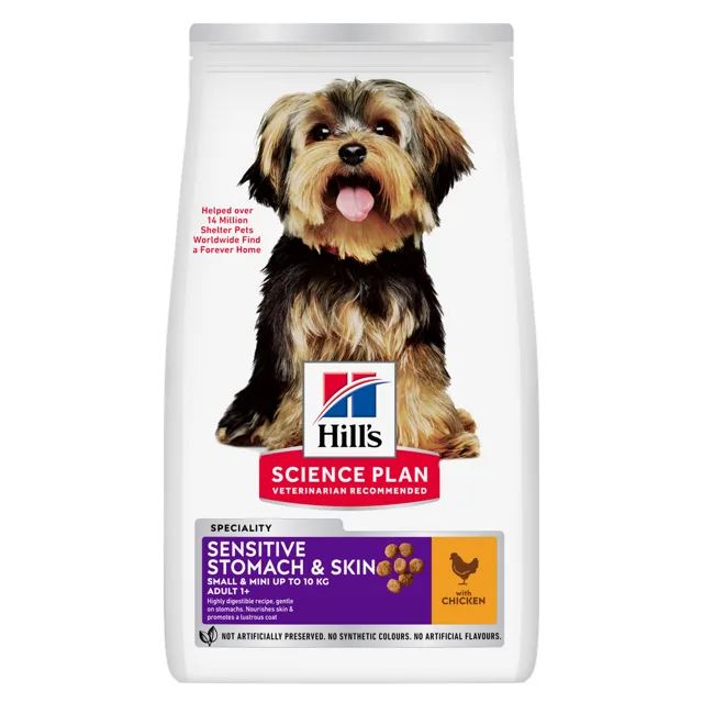 Hill's Science Plan Sensitive Stomach & Skin Adult 1+ Small & Mini s kuřetem - výhodné balení: 2 x 6 kg