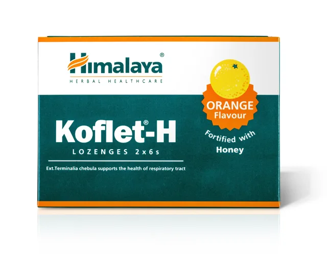 Himalaya Koflet-H Orange, pastilky s příchutí pomeranče, 12 pastilek