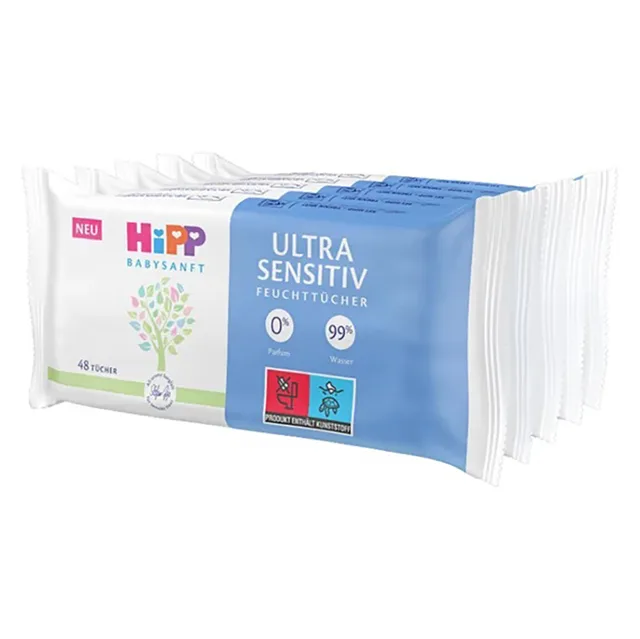 HIPP Babysanft ultra sensitive vlhčené ubrousky 5 x 48 kusů