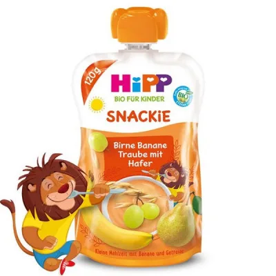 HiPP BIO Snackie Hruška-Banán-B.hrozno-Oves 120g