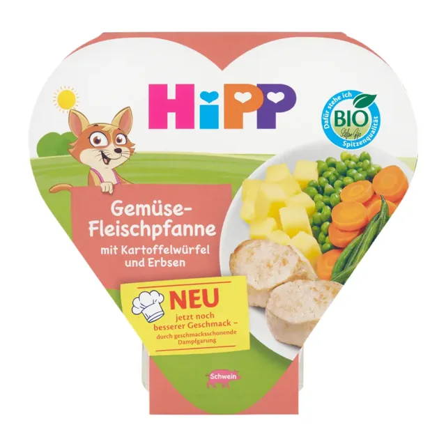 HiPP Bio zelenina s vepřovým masem, brambory a hráškem