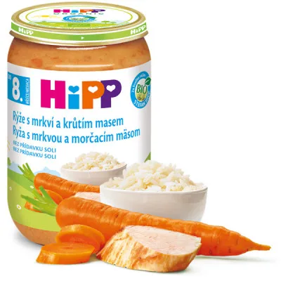 HiPP JUNIOR BIO Rýže s mrkví a krůtím masem 220g