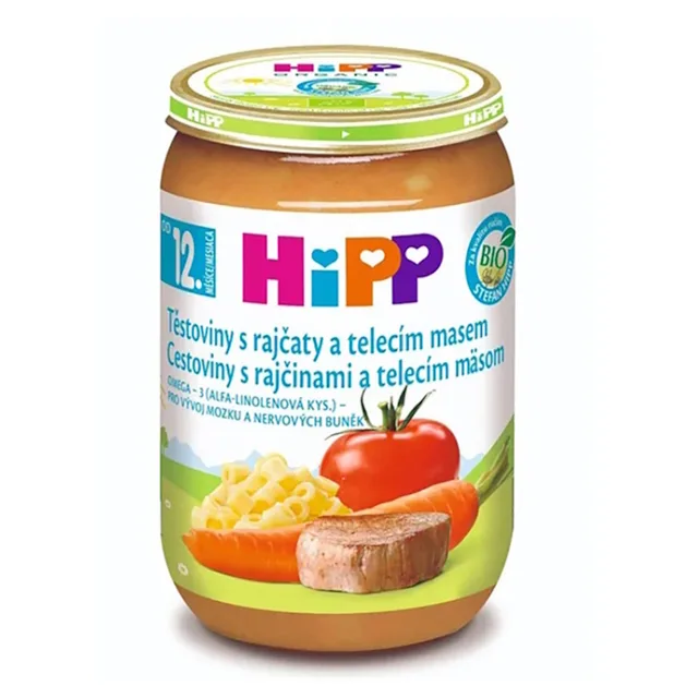 HIPP Menu těstoviny s rajčaty a telecím masem BIO 220 g