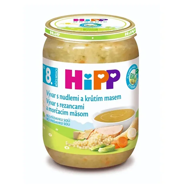 HIPP Polévka vývar s nudlemi a krůtím masem BIO 190 g