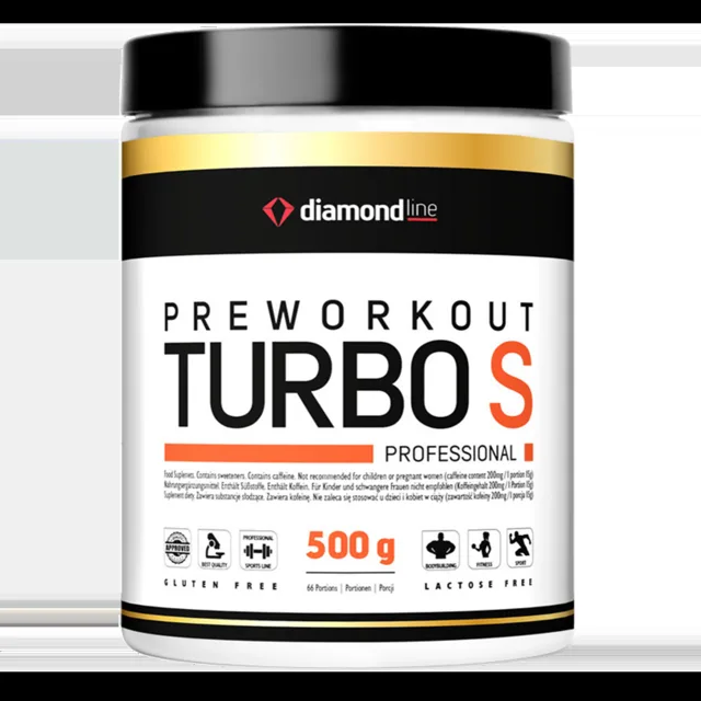 HiTec Nutrition Diamond line Turbo S preworkout 500g - pomeranč