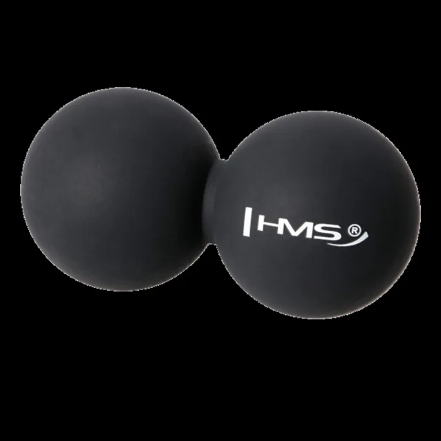 HMS Dvojitý masážní míč Lacrosse ball BLC02 černý - 6,5cm