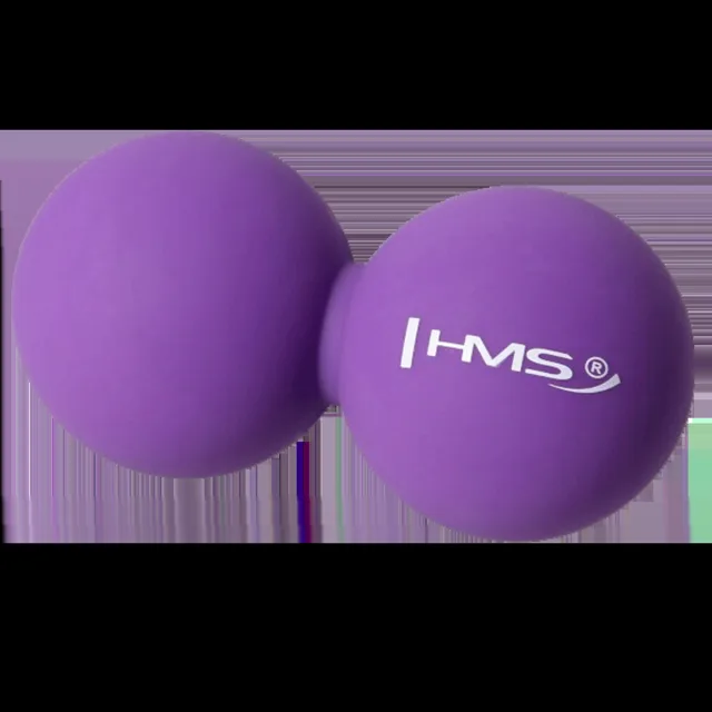 HMS Dvojitý masážní míč Lacrosse ball BLC02 fialový - 6,5cm