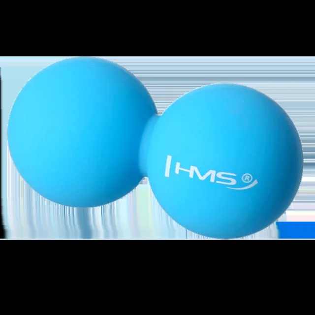 HMS Dvojitý masážní míč Lacrosse ball BLC02 modrý - 6,5cm