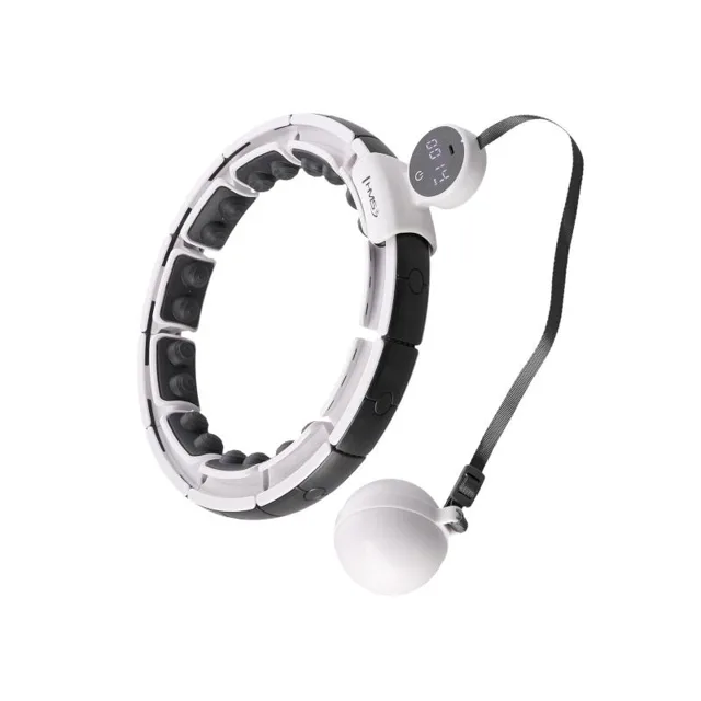 HMS Masážní hula hoop HHM16 se závažím, magnety a počítadlem bílá