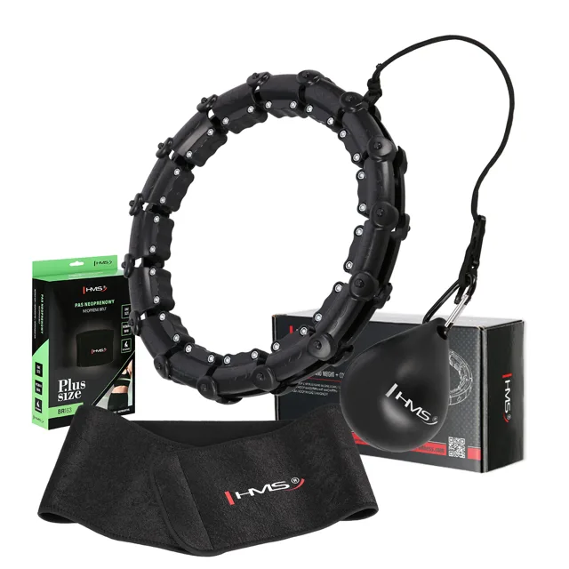 HMS Sada černé masážní Hula Hoop se závažím HHW11
