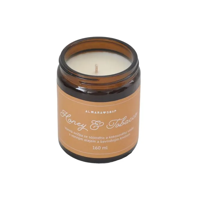 Honey & Tobacco - sójová svíčka, 160 ml