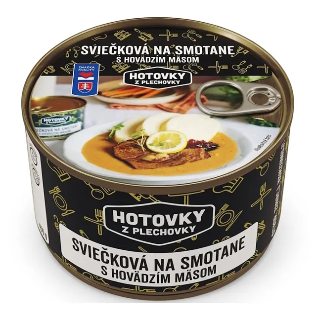 HOTOVKY Z PLECHOVKY Svíčková na smetaně s hovězím masem 3 porce