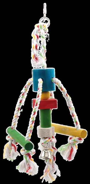 Hračka Bird Jewel Chobotnička závěsná dřevo - provaz 29 cm