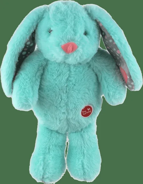 Hračka Dog Fantasy Cuddle zajíček s tlukoucím srdcem tyrkysový 29 cm