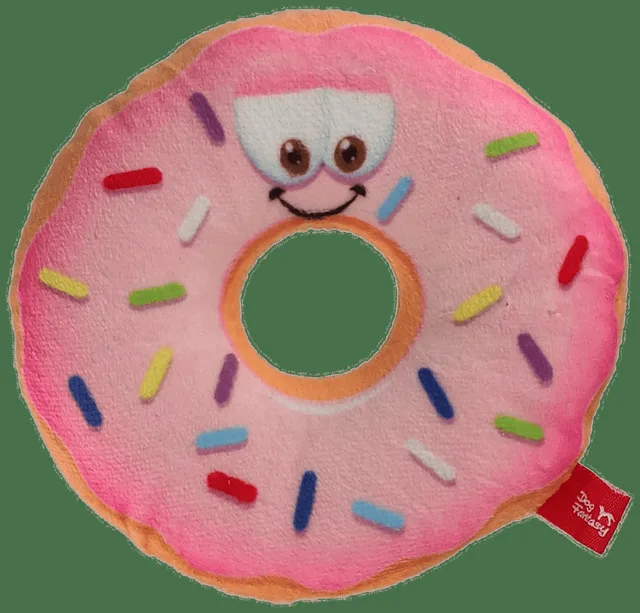 Hračka Dog Fantasy donut s obličejem růžový 12cm