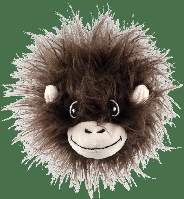Hračka Dog Fantasy Jungle opičí hlava s pískátkem tmavě hnědá 12cm ​