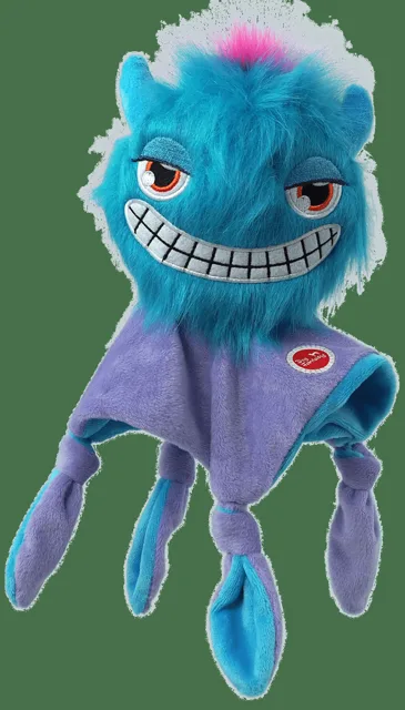 Hračka Dog Fantasy Monsters chlupaté strašidlo s dečkou 28cm modré