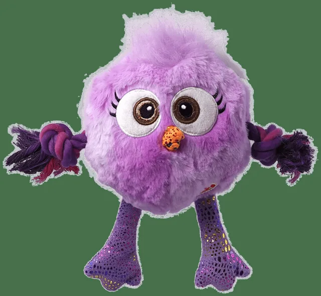 Hračka Dog Fantasy Monsters pískací kuře s provazy 15cm fialové