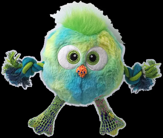 Hračka Dog Fantasy Monsters pískací kuře s provazy 15cm modré