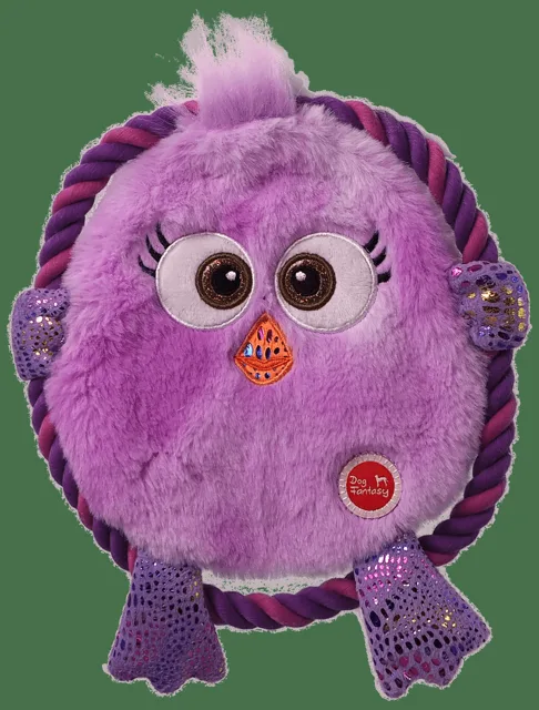 Hračka Dog Fantasy Monsters šustící kuře s provazem 18cm fialové