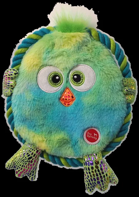 Hračka Dog Fantasy Monsters šustící kuře s provazem 18cm zelené