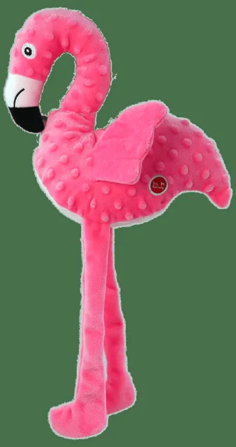 Hračka Dog Fantasy Recycled Toy plameňák pískací se šustícími křídly