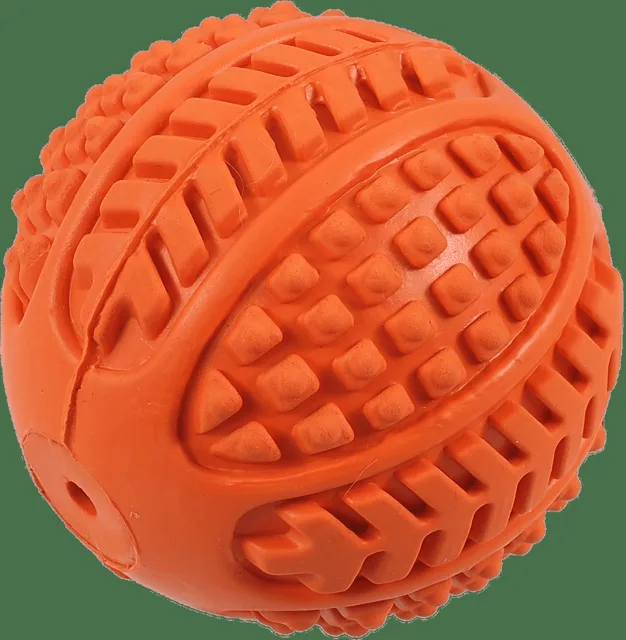 Hračka Dog Fantasy Rubber pískací míček guma oranžová 6,3cm