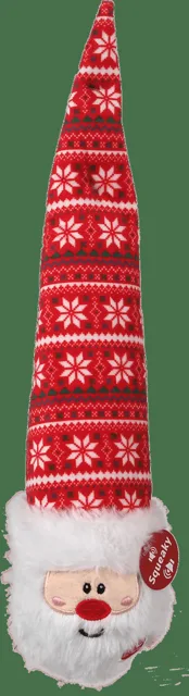 Hračka Dog Fantasy Winter Tale kulatý pískací Santa s čepicí 38cm