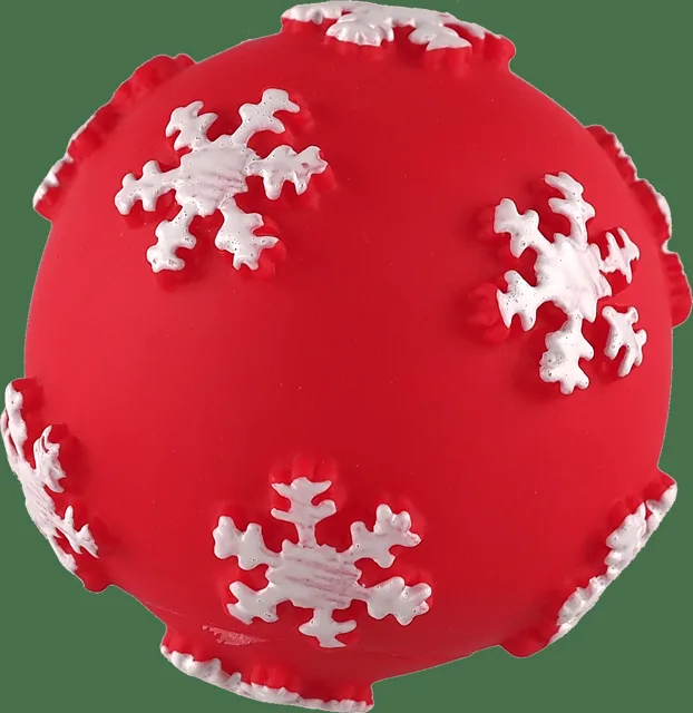 Hračka Dog Fantasy Winter Tale míček pískací červený ⌀7cm