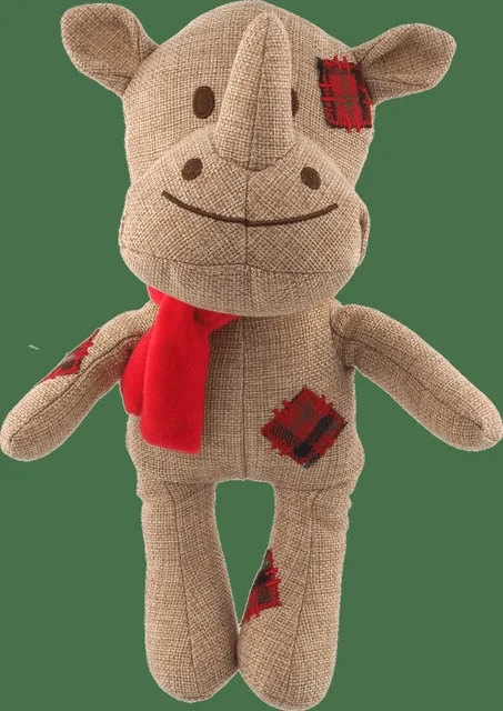 Hračka Dog Fantasy Winter Tale pískací nosorožec z juty 25cm