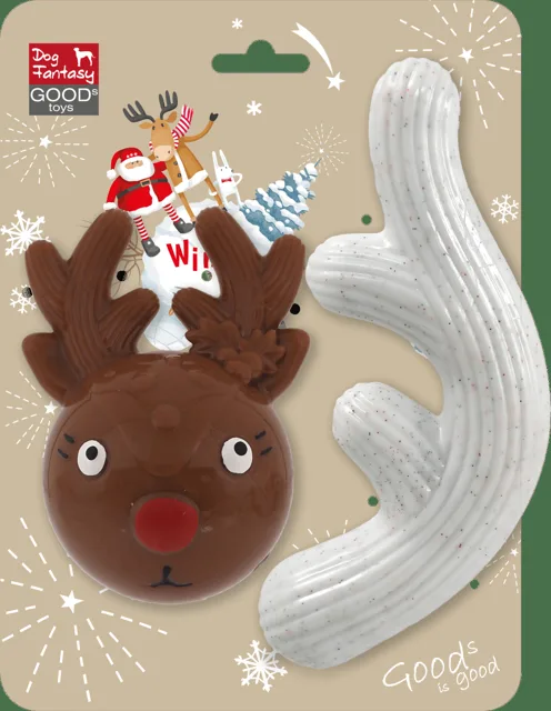 Hračka Dog Fantasy Winter Tale sob a paroh 18cm