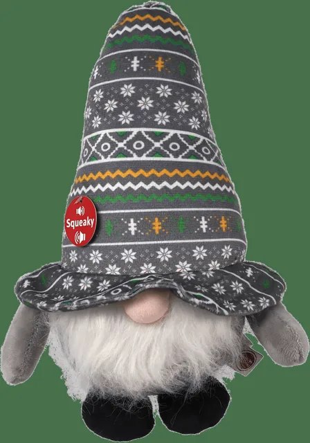 Hračka Dog Fantasy Winter Tale trpaslík pískací šedý 30cm