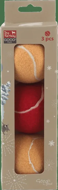 Hračka Dog Fantasy Winter Tale vánoční sada tenisových míčků 3ks