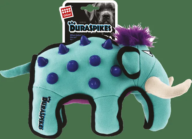 Hračka GiGwi Duraspikes mamut modrý
