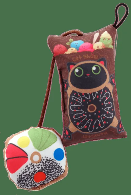 Hračka Let´s Play polštářek motiv kočka s catnip 9cm