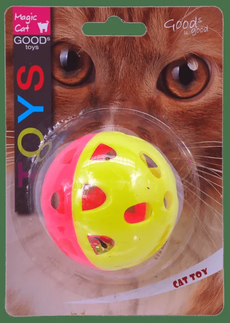 Hračka MAGIC CAT míček neonový jumbo s rolničkou 6cm