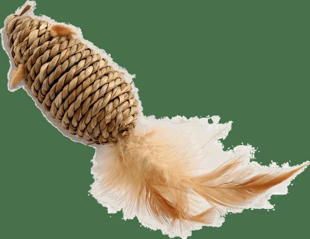 Hračka Magic Cat myška mořská tráva s pírky 18cm