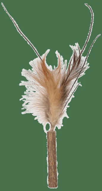 Hračka Magic Cat Natural Fun dřívko s přírodními pírky 6cm