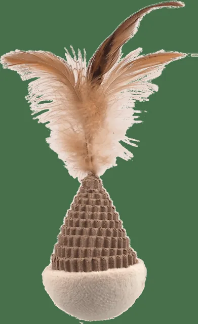 Hračka Magic Cat Natural Fun kužel s pírky karton/plyš bílá 6cm