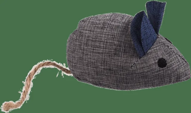Hračka Magic Cat Natural Fun myš s šantou kočičí šedá 8cm