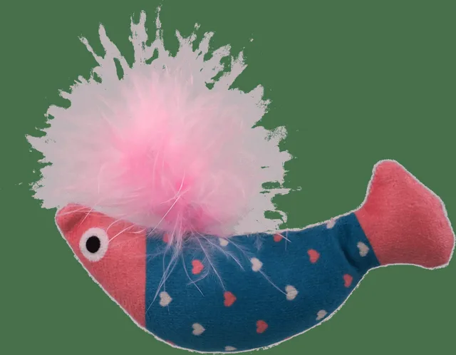 Hračka Magic Cat Rainbow Relax ryba s pírkem a šantou kočičí 10cm