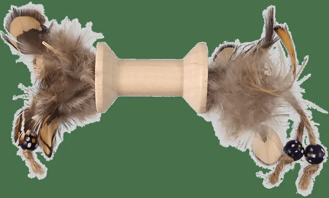 Hračka Magic Cat Wooden Toy špulka s pírky mix 16cm