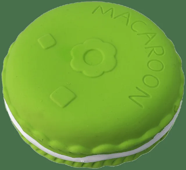 Hračka makrónka latex se zvukem 9cm zelená