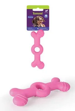 Hračka pes aroma malá kost Růžová 14cm
